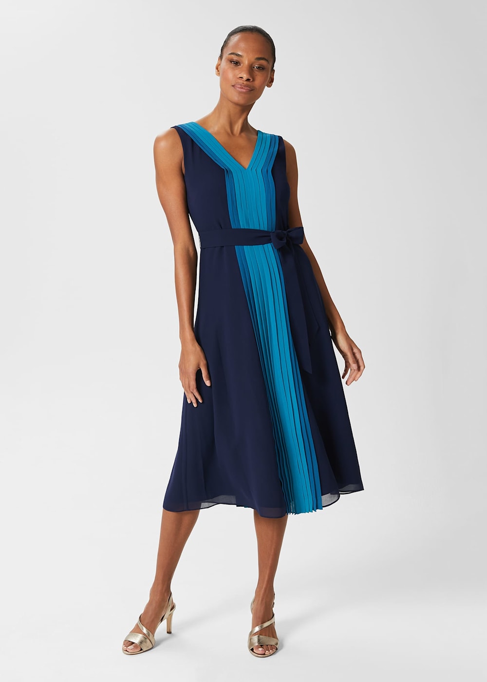 Lila V Neck Midi Dress Hobbs UK