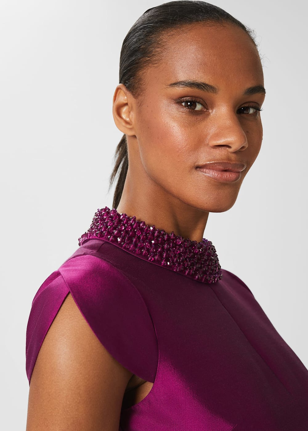 Marcella Silk Blend Beaded Dress Hobbs US