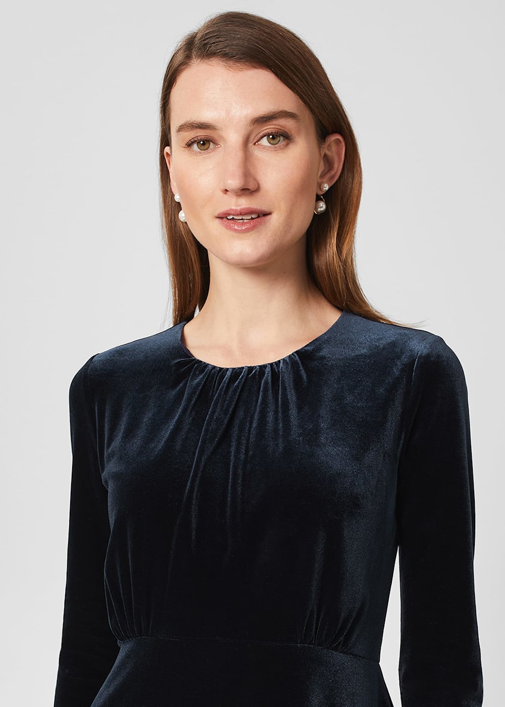 Hobbs blue velvet dress online