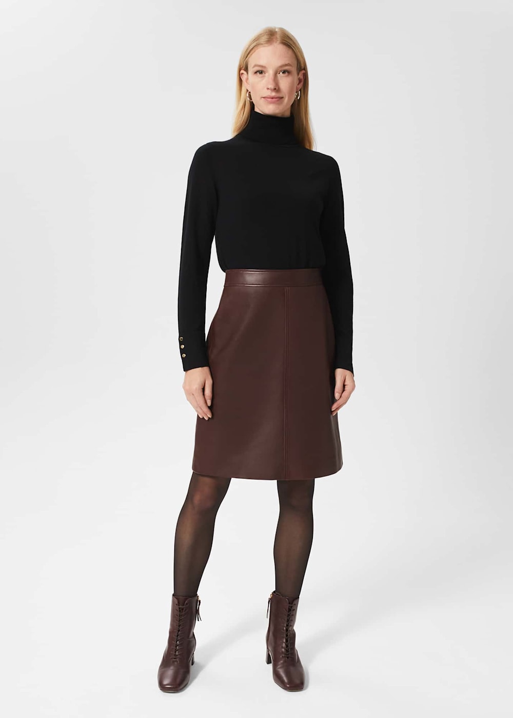 Burgundy leather skirt incredible outfit ideas