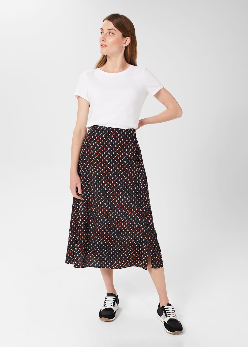 Hobbs black midi skirt store