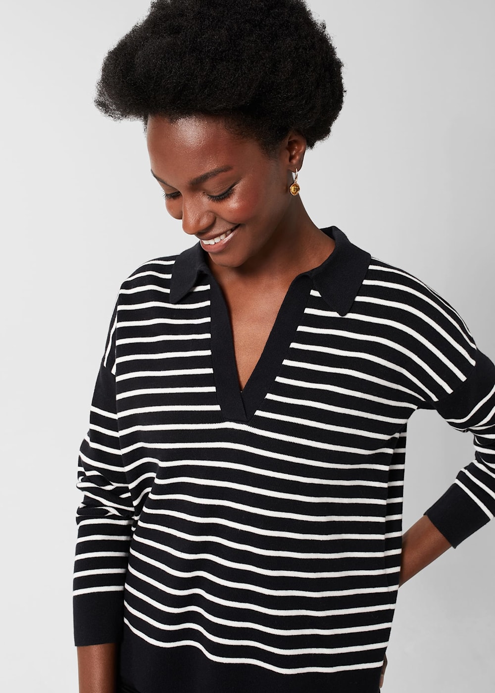 Karissa Cotton Striped Jumper Hobbs UK