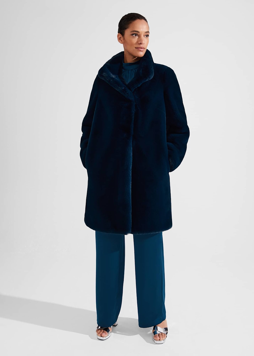 Petite blue coat store