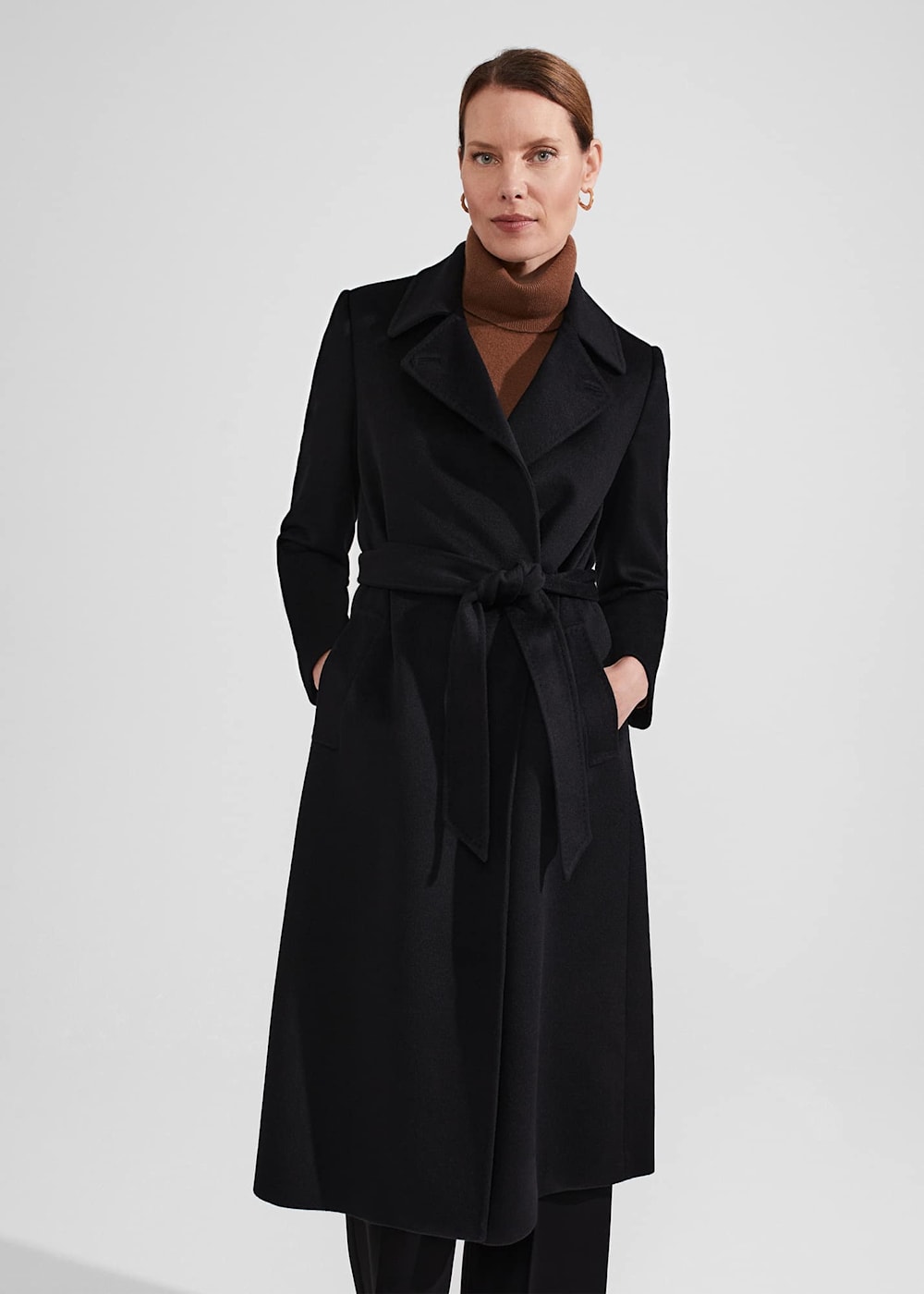 商品画像：WAVE STITCH HEAT POLAK LONG COAT(S BLACK): AMERI: WOMENS 3