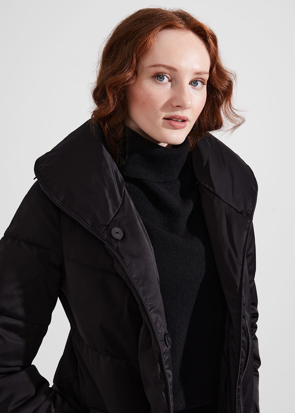 Hobbs black puffer coat discount