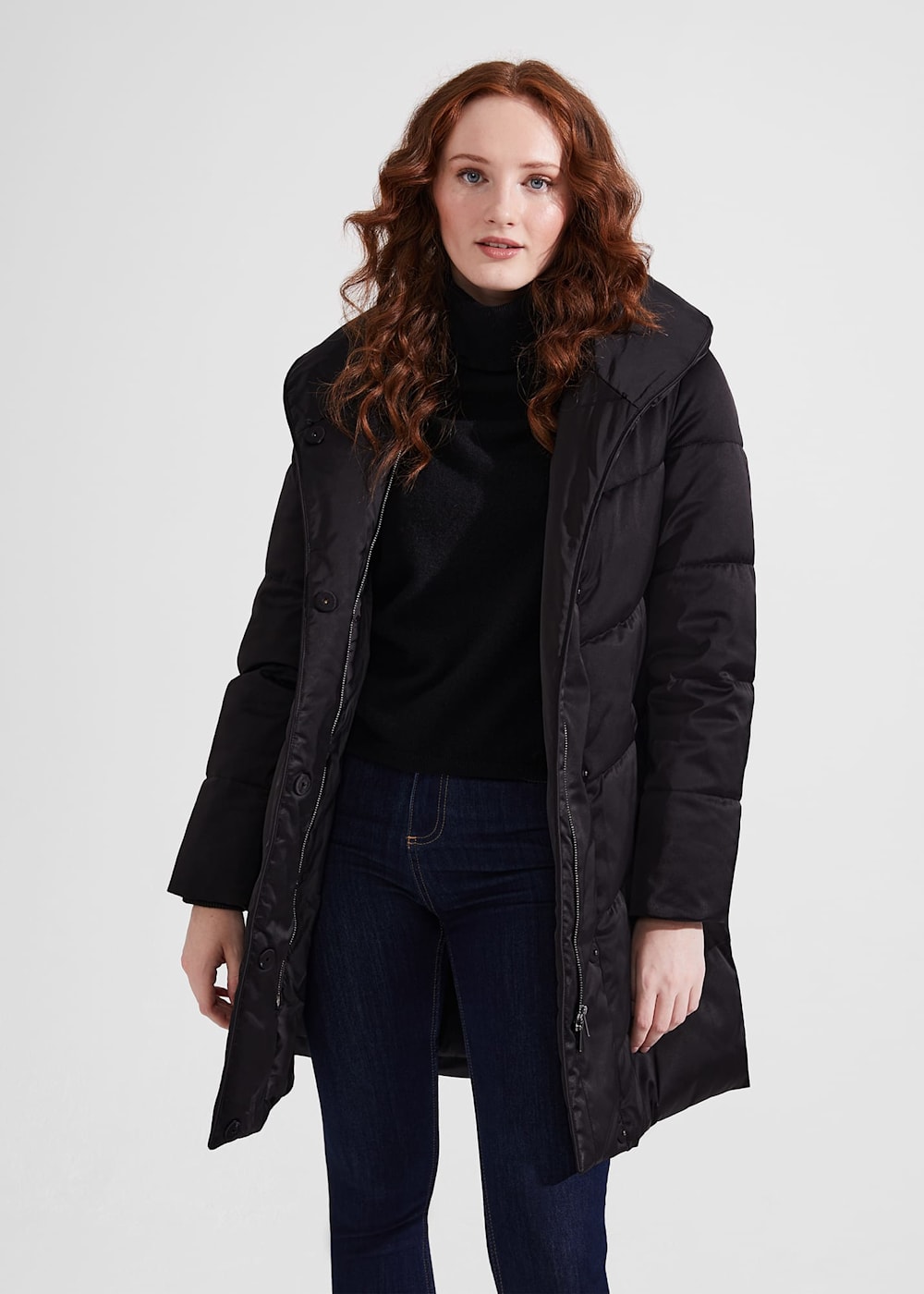 Hobbs black puffer coat new arrivals