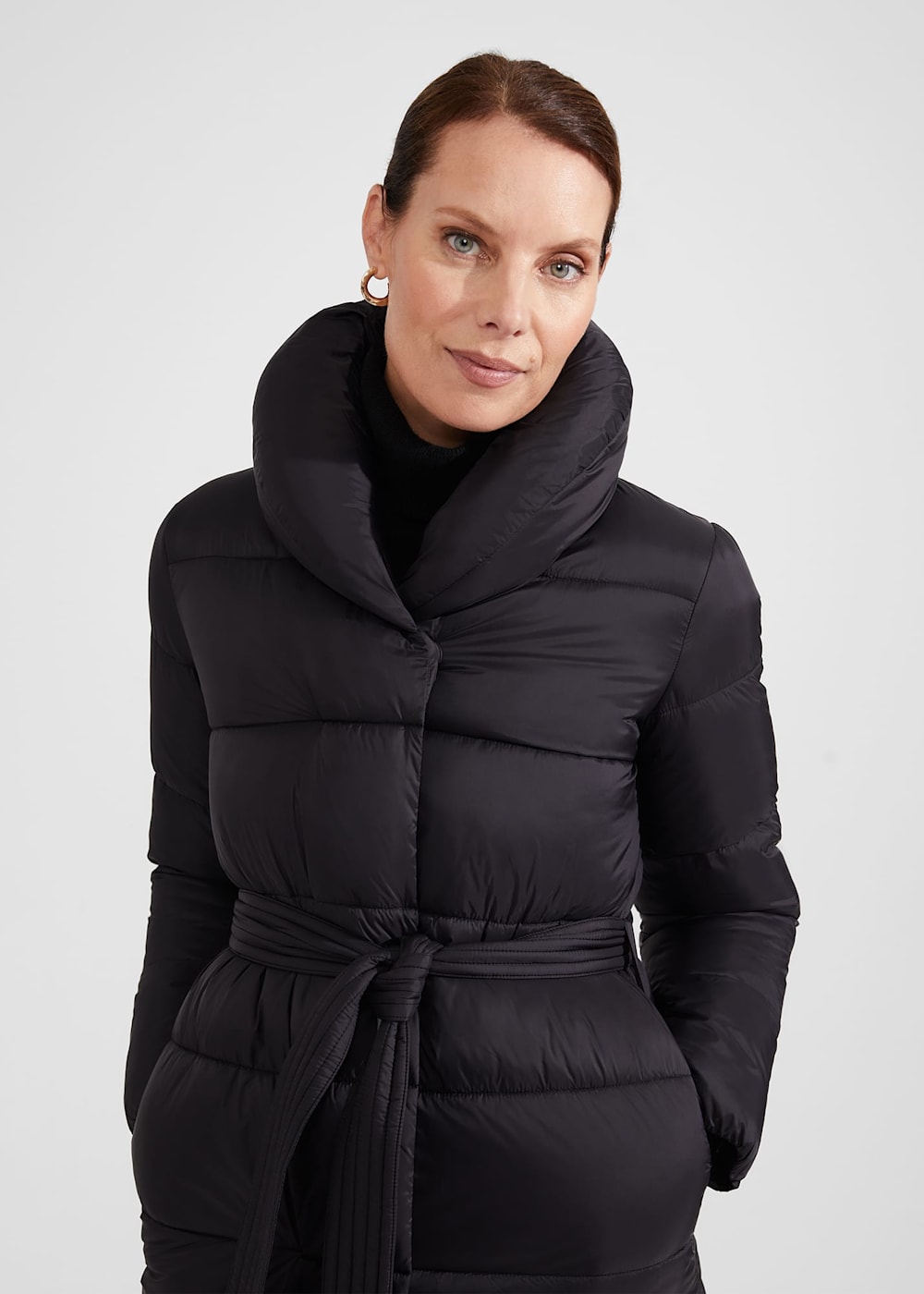 Hobbs black puffer coat outlet