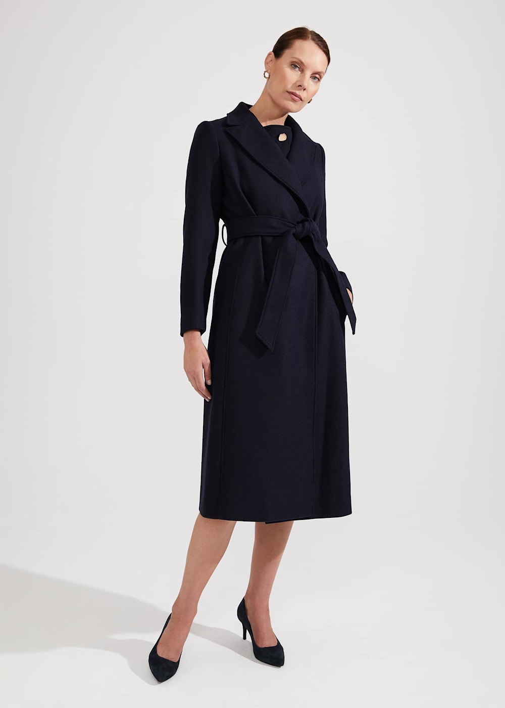 Hobbs navy wool coat hot sale