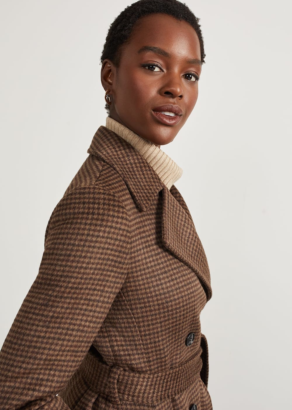 Check coat womens sales