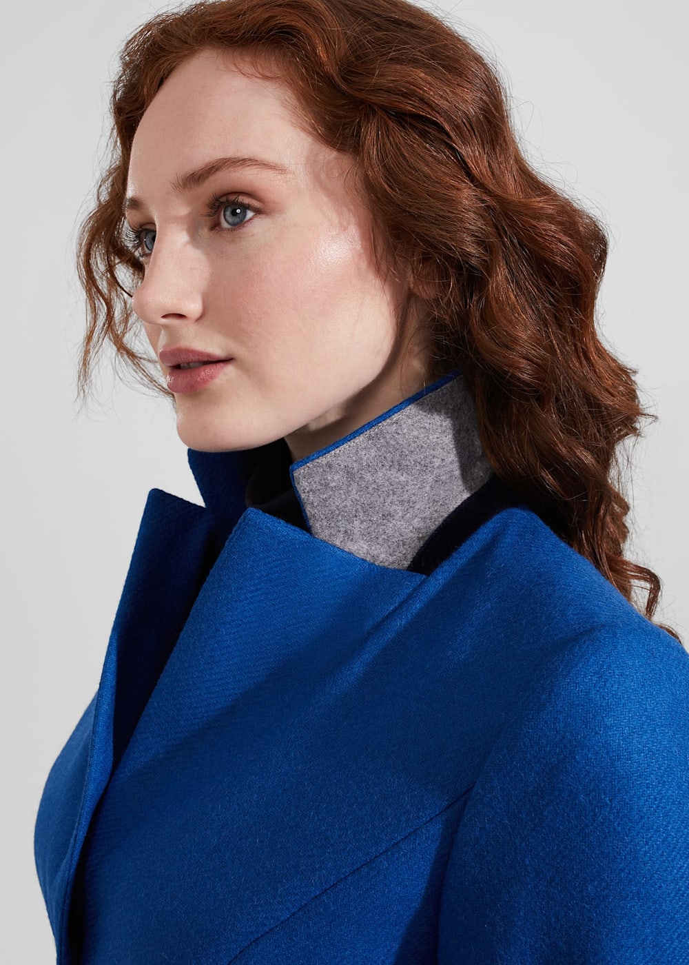Electric blue wool coat on sale