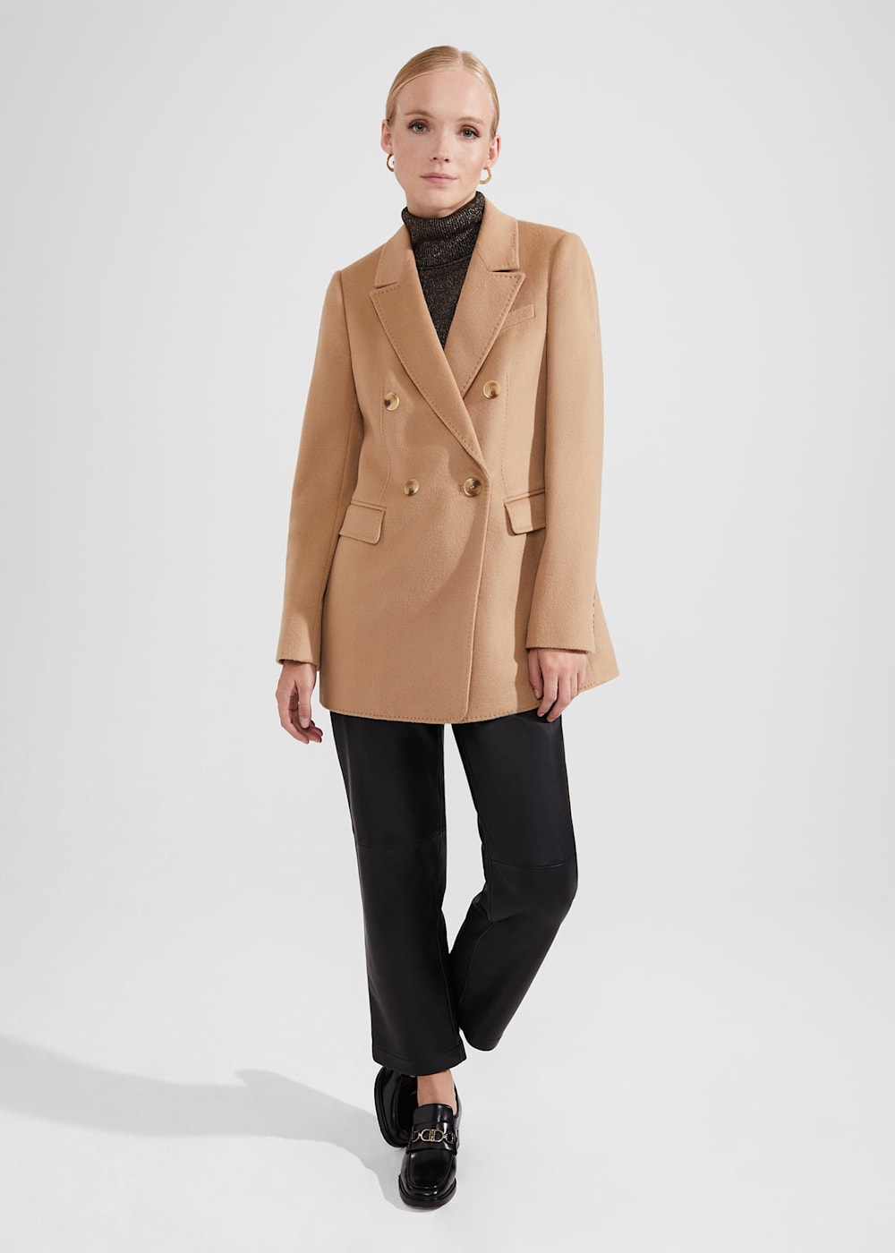 Camel wool blazer sales