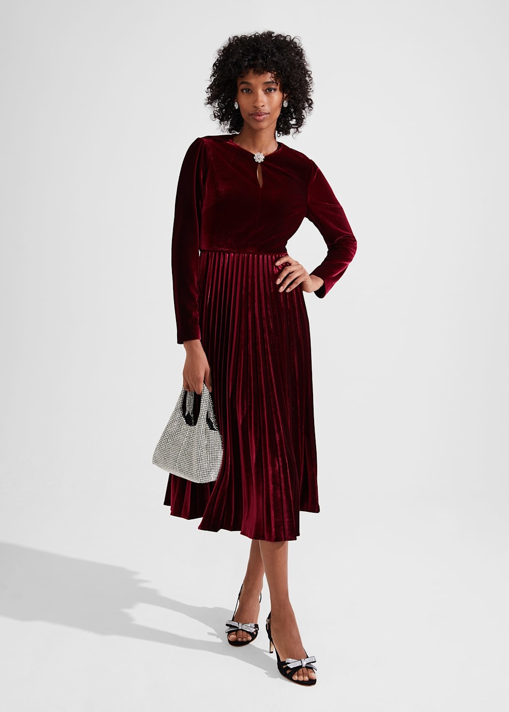 Petite red velvet dress clearance