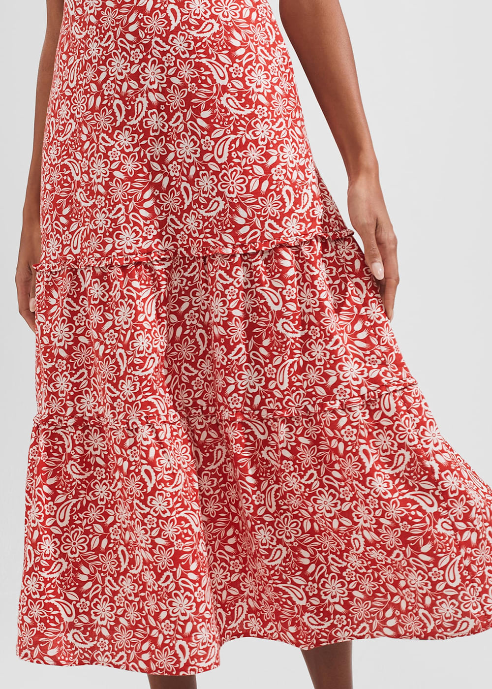 Tabitha Tiered Maxi Skirt in Terracotta