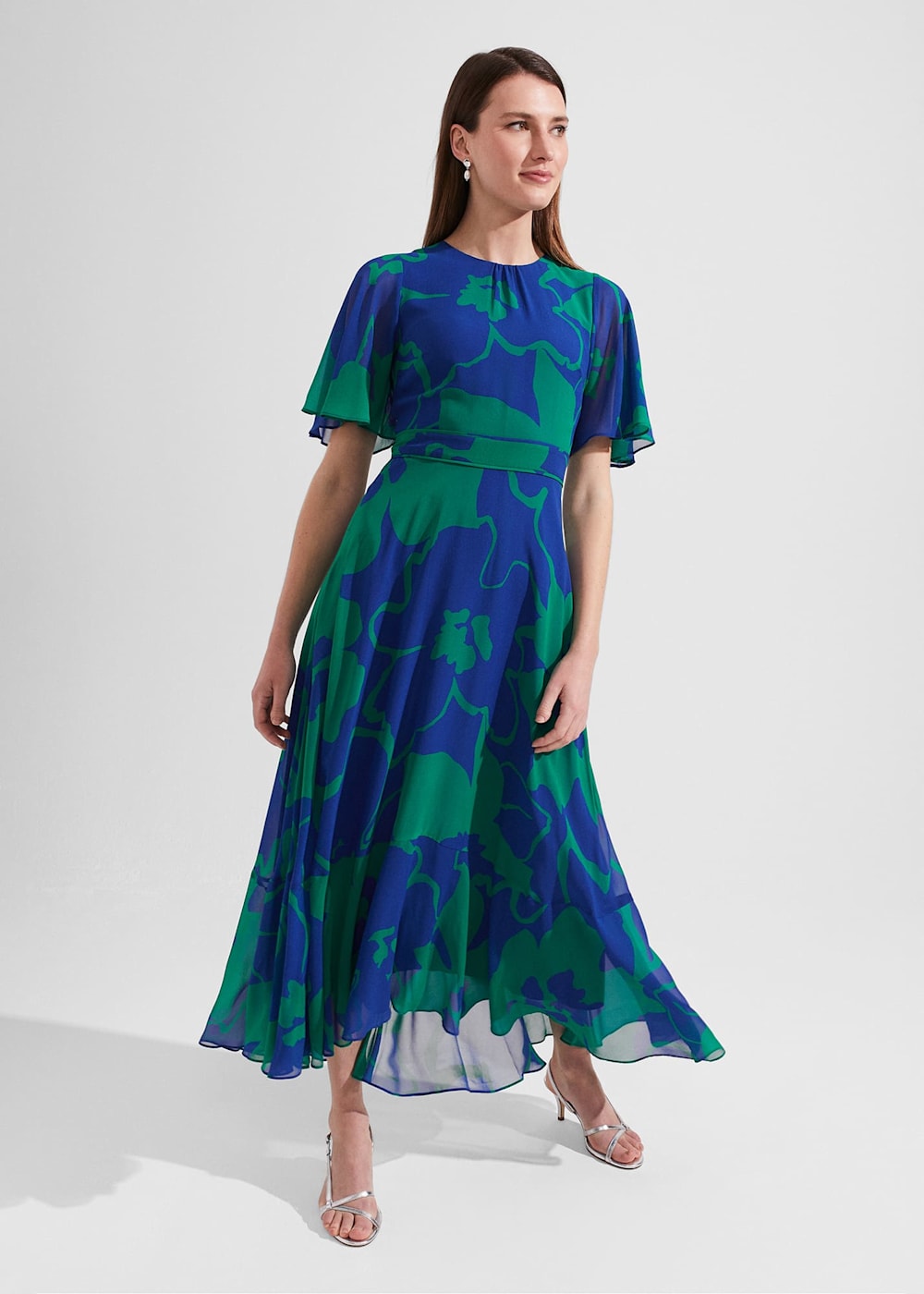 Fit and flare silk dress outlet