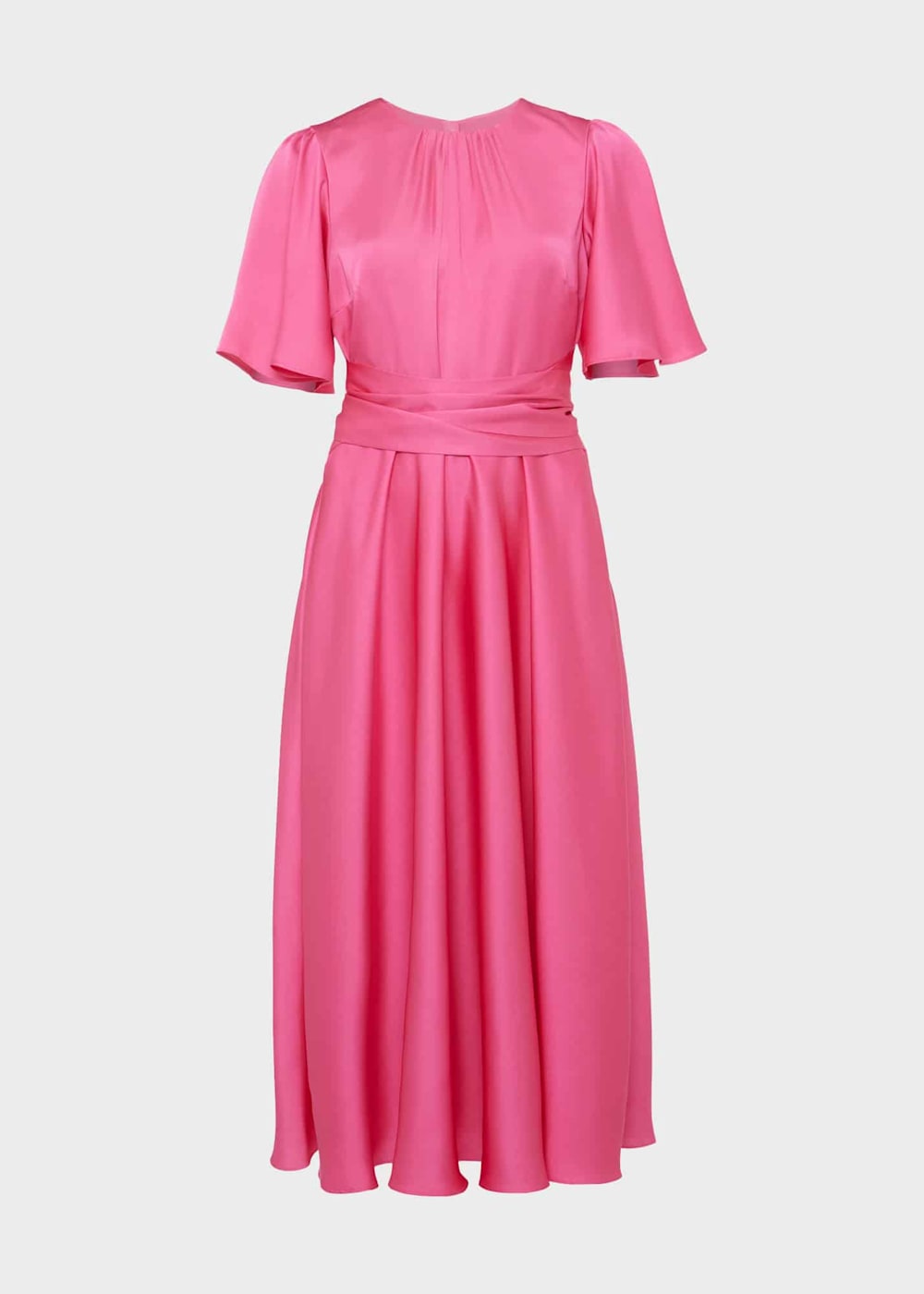 Floral Wrap Midi Linen dress 5835