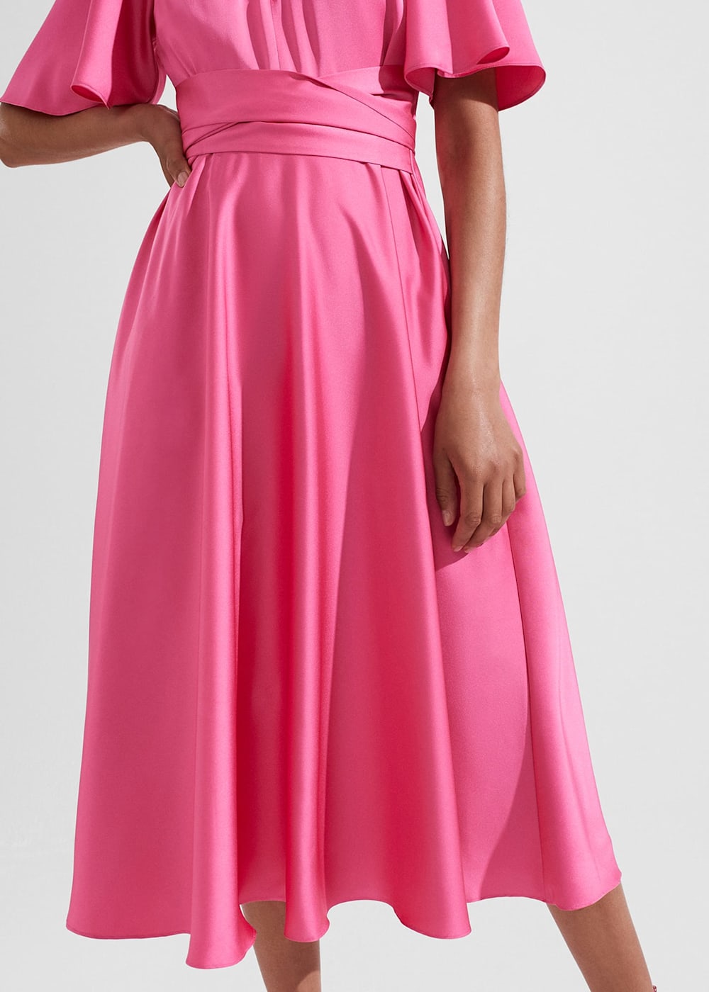 Floral Wrap Midi Linen dress 5835