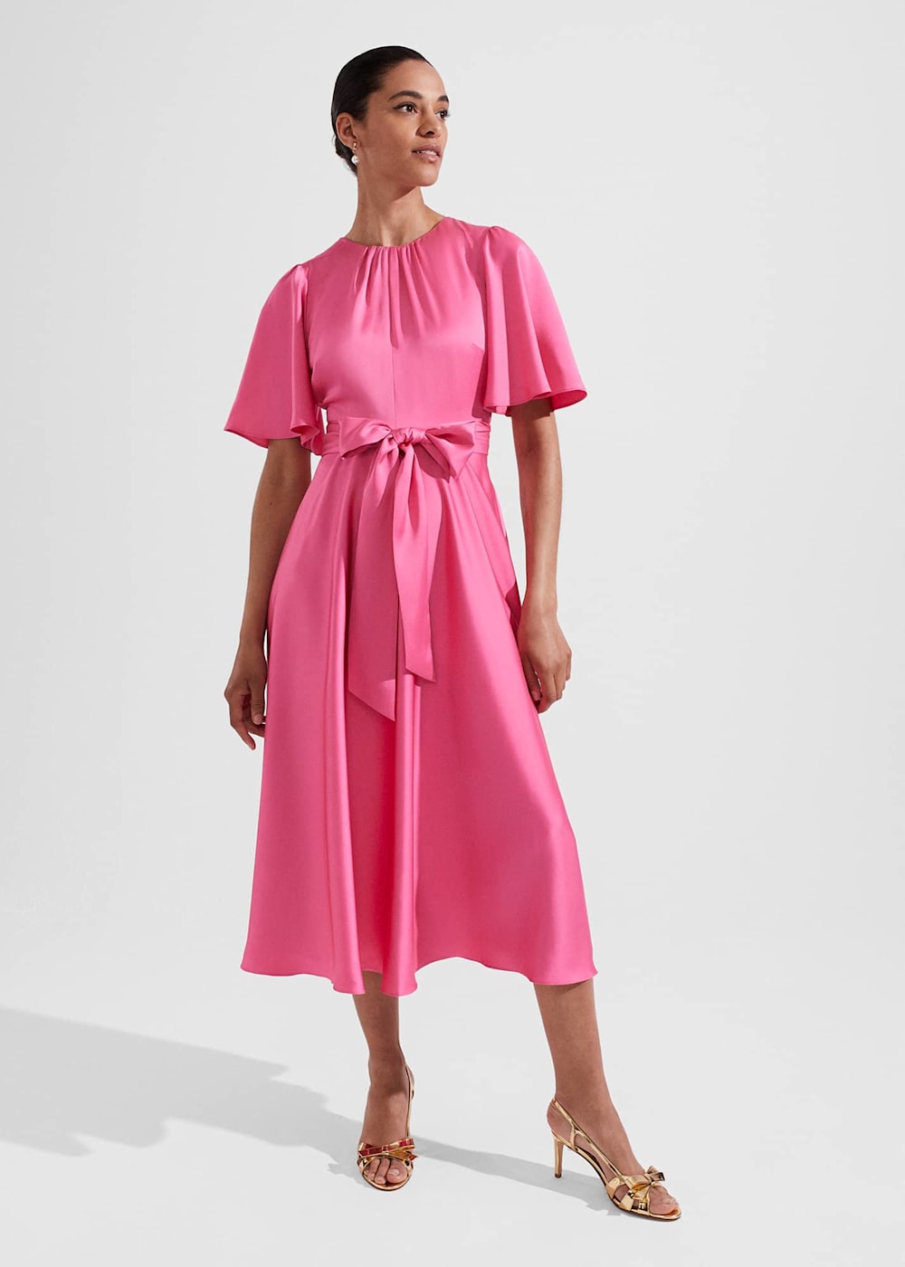 Floral Wrap Midi Linen dress 5835