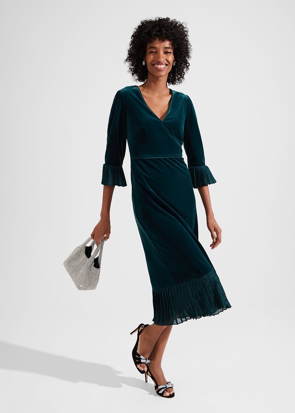 Green velvet dress express online