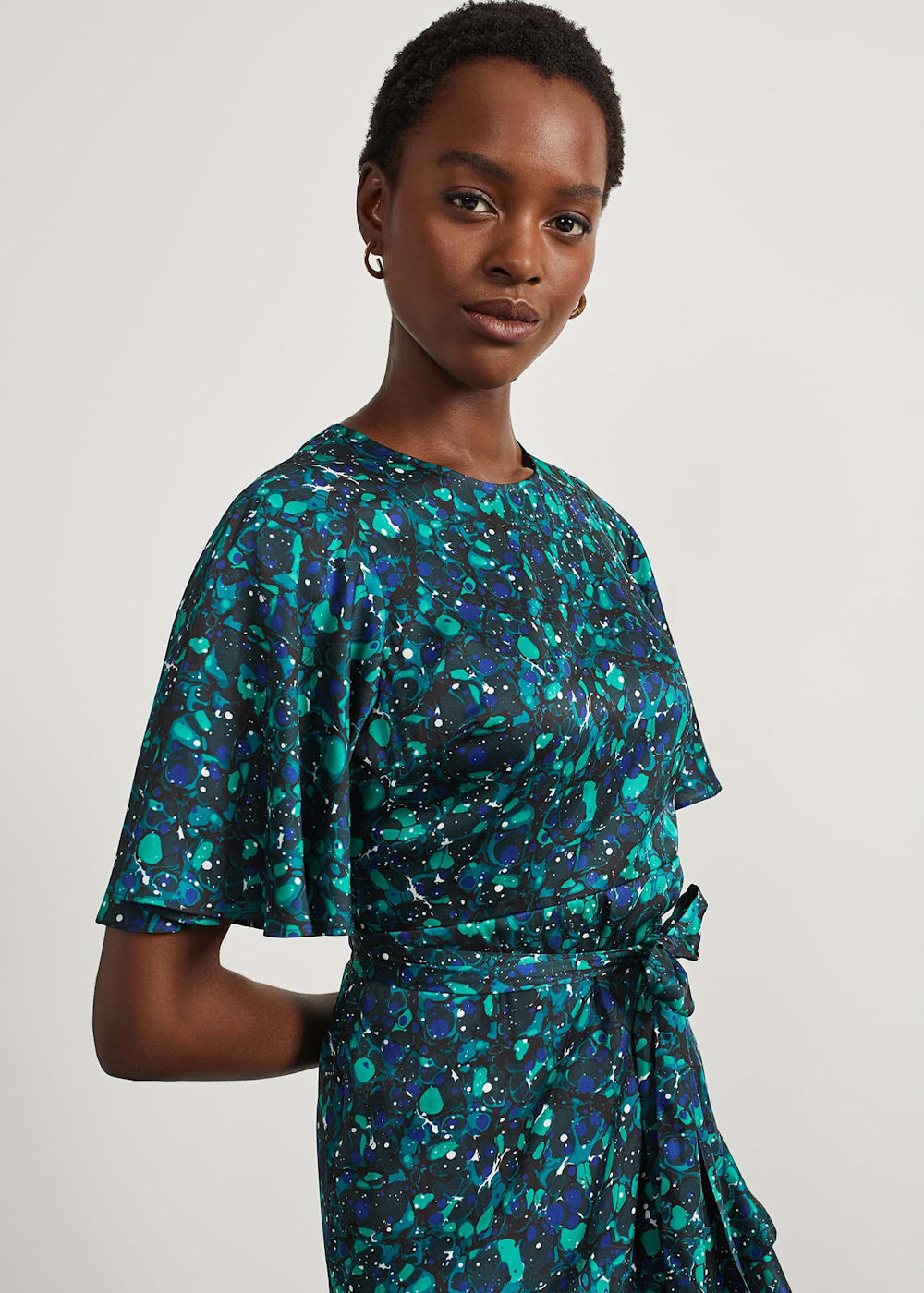 Printed a line dress clearance