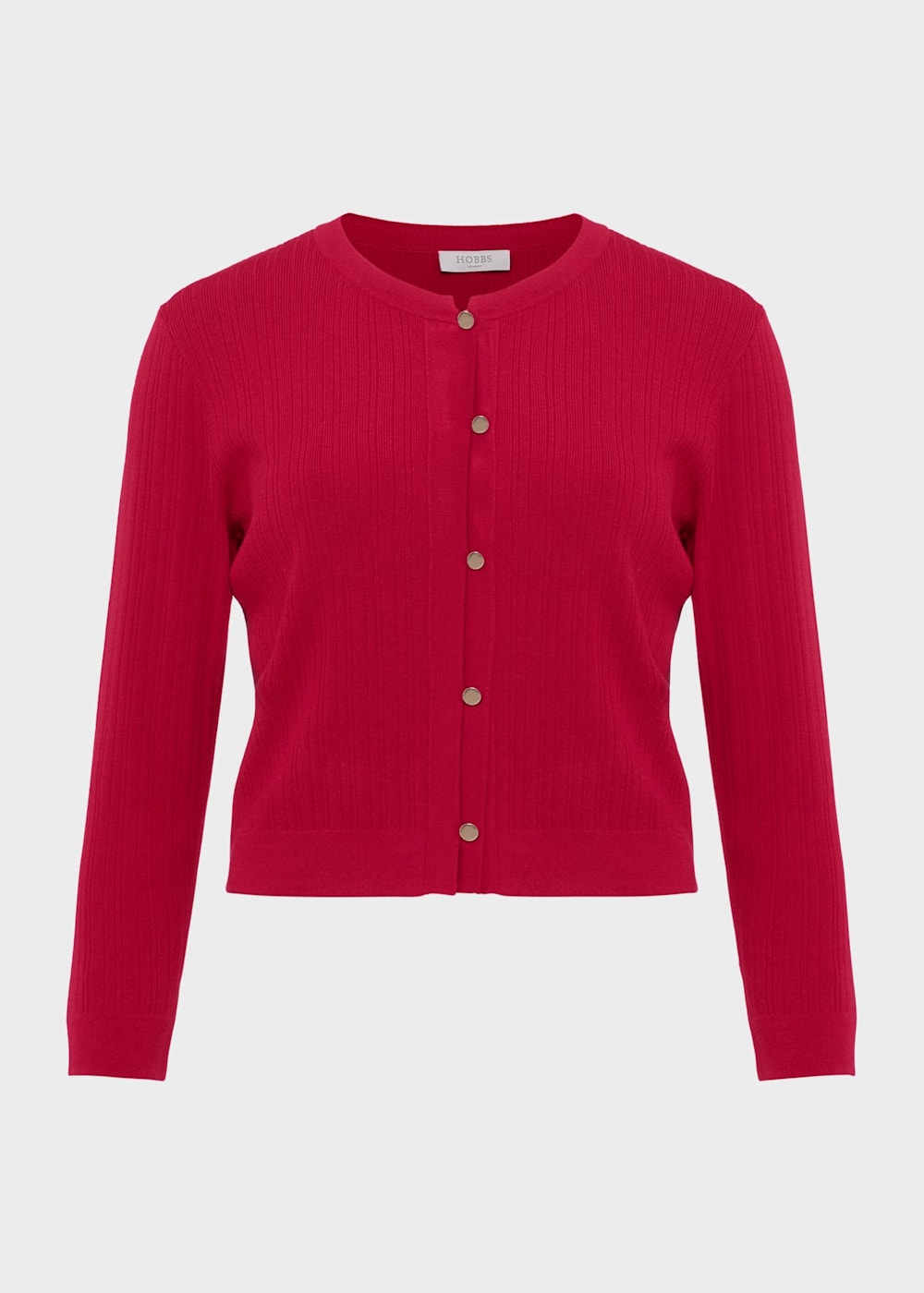 商品画像：PERVERZE Sheer Ribbed Knit Cardigan/Red トップス 4