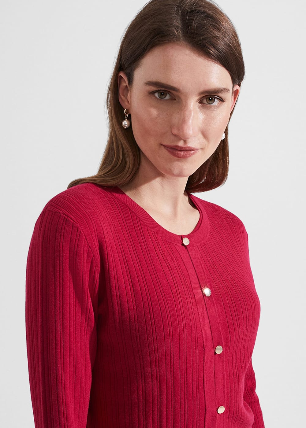 Hobbs red cardigan shop
