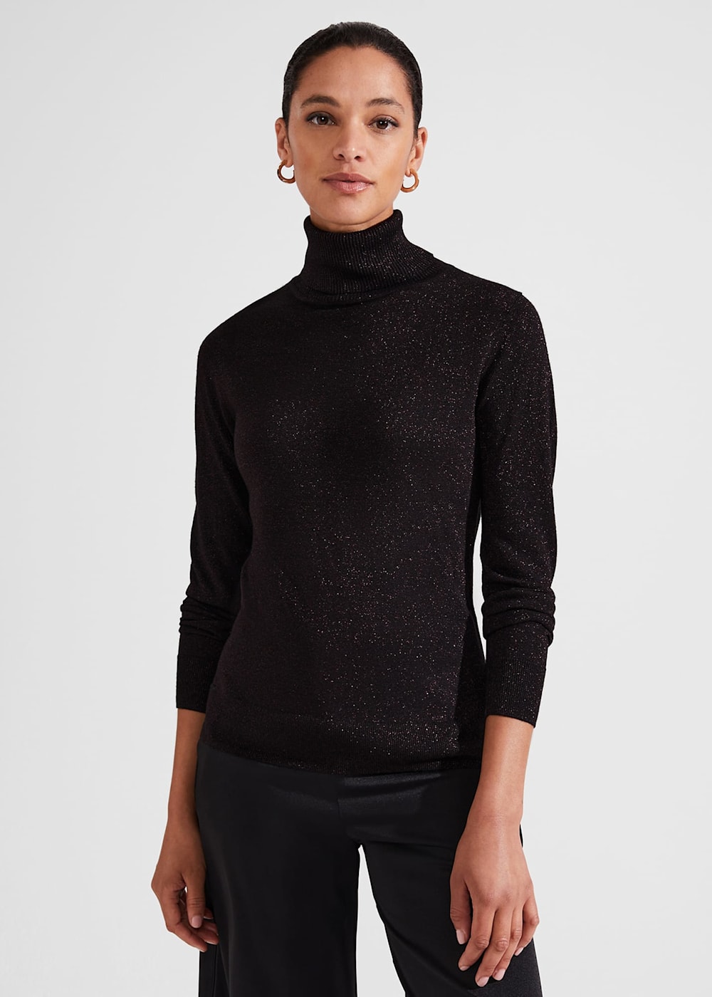 Sparkly polo neck jumper on sale