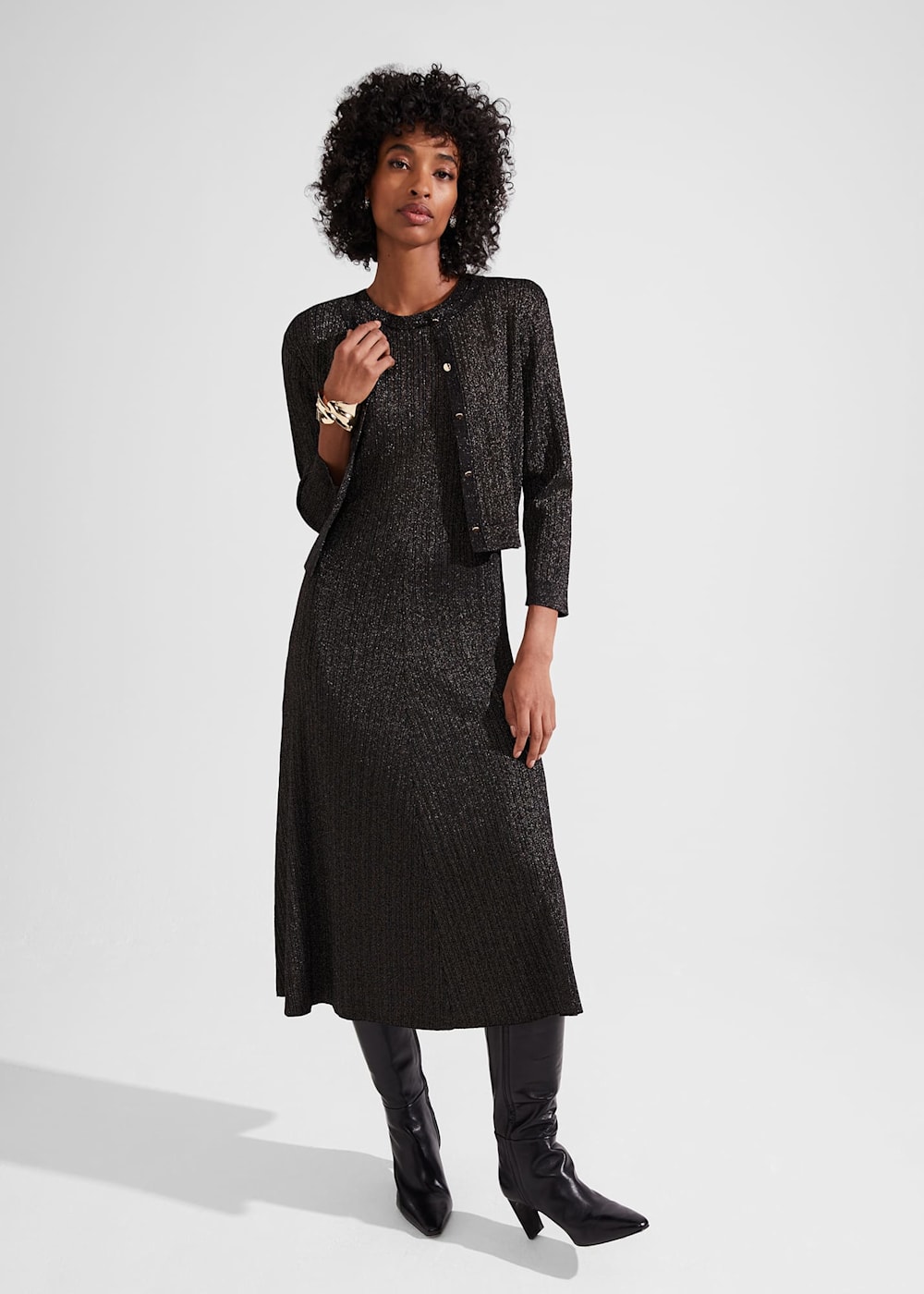 Reena Sparkle Ribbed Knitted Dress | Hobbs US | Reena Sparkle Ribbed Knitted Dress | Hobbs US |