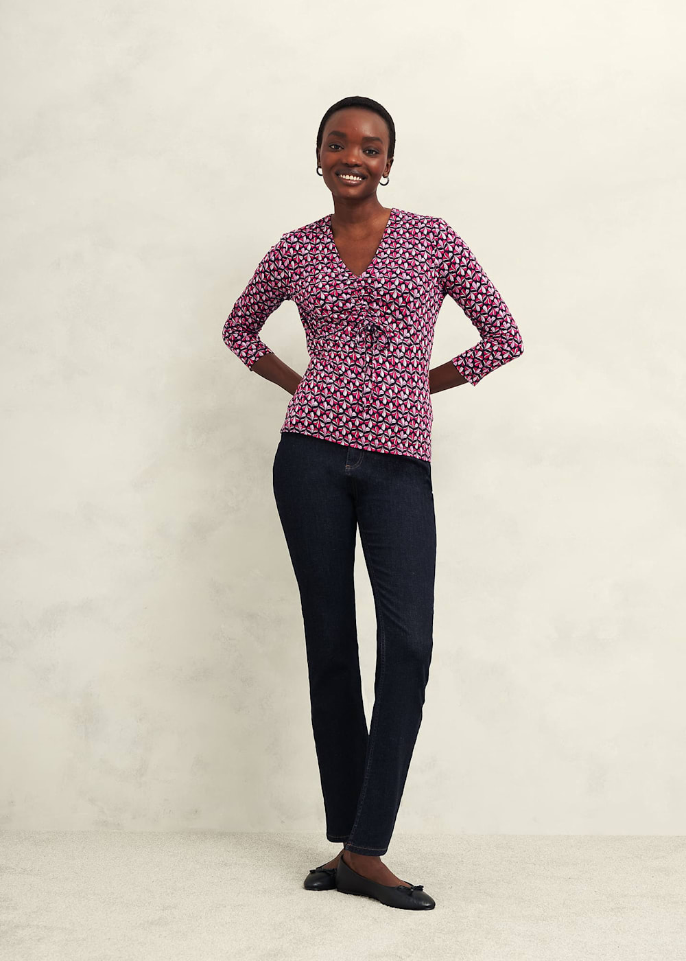 K.M. Tie Wrap Top in Stretch Linen