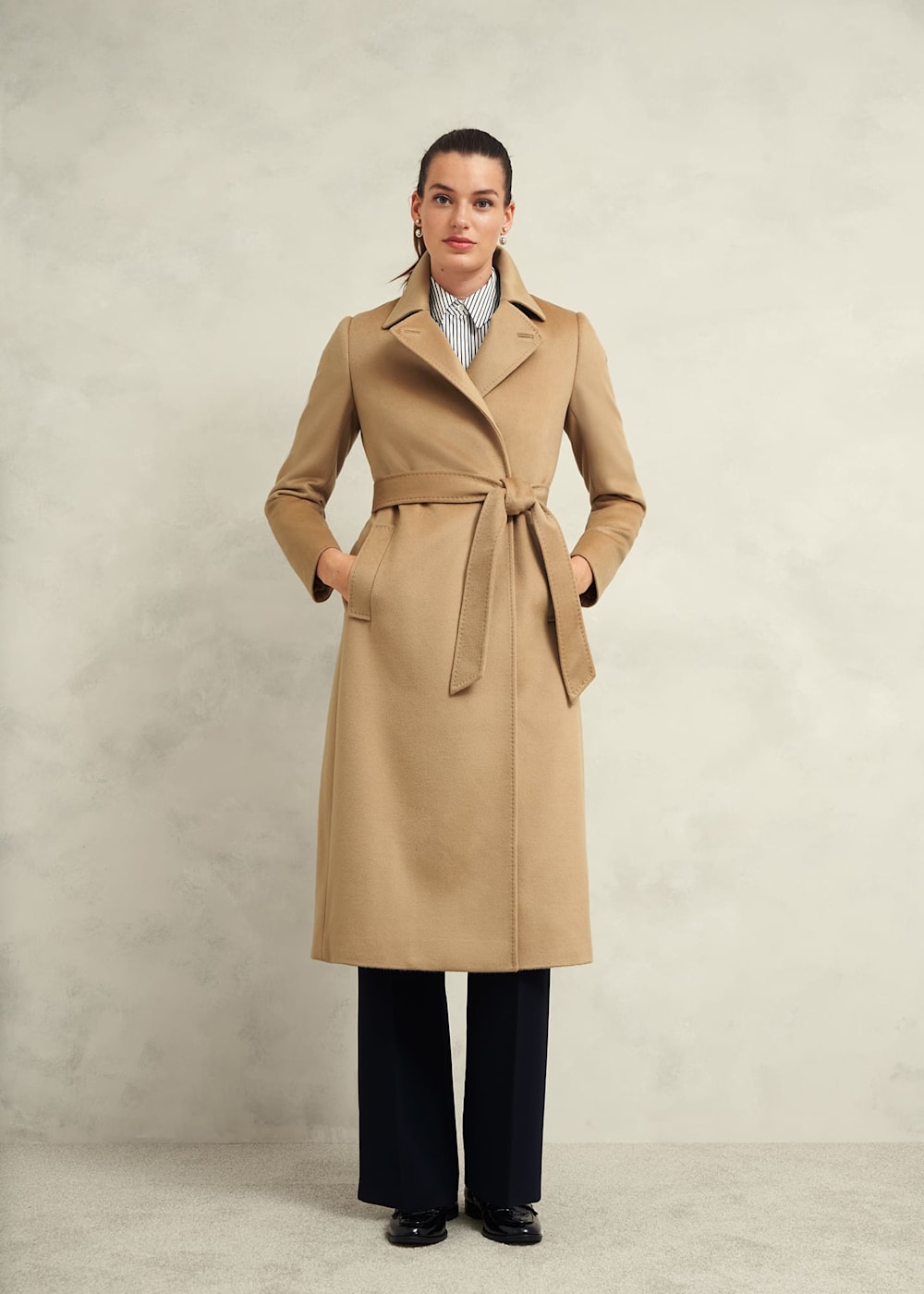 Petite belted wool coat shop