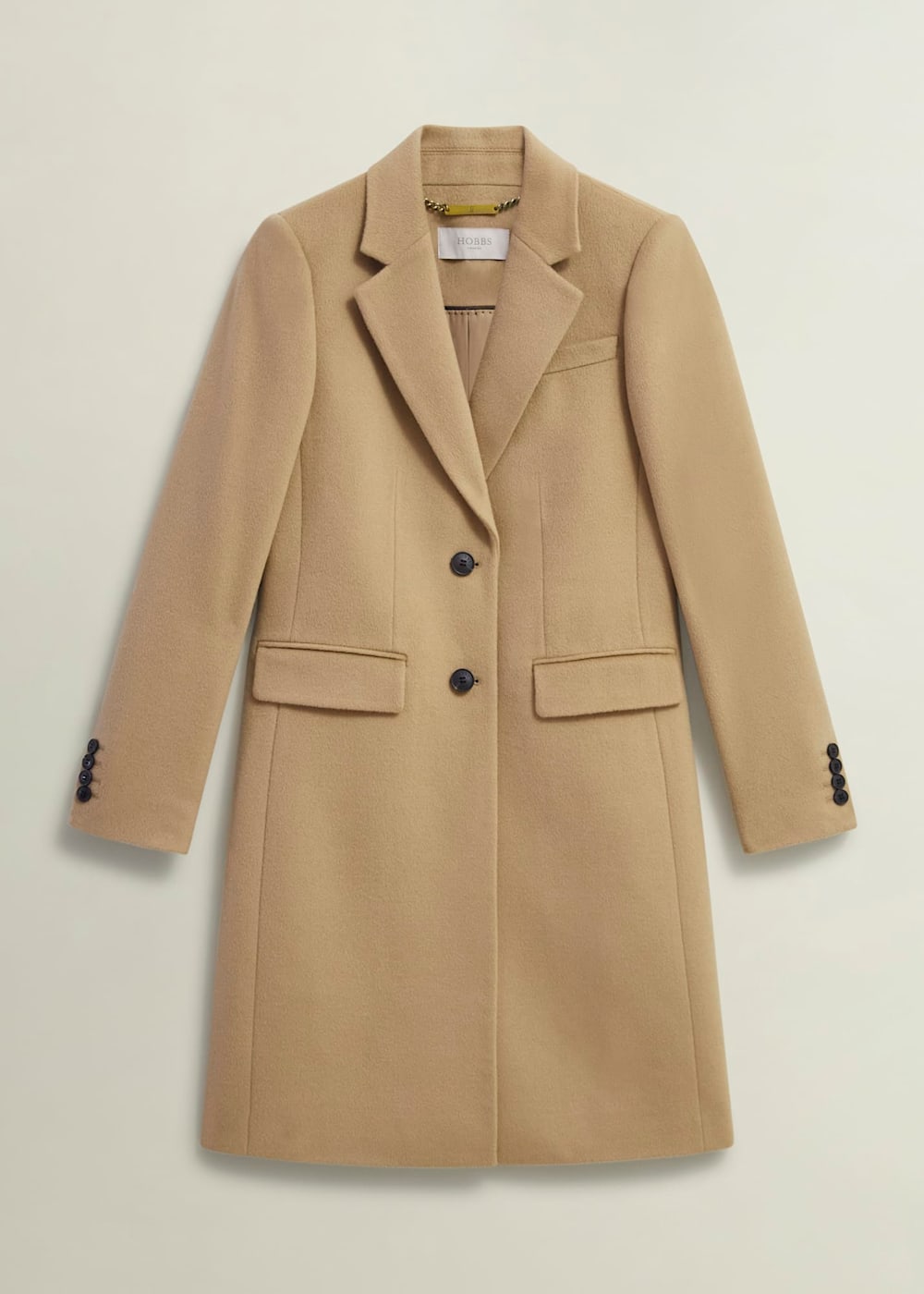 Women s Camel Wool Knee Length Coat Hobbs UK