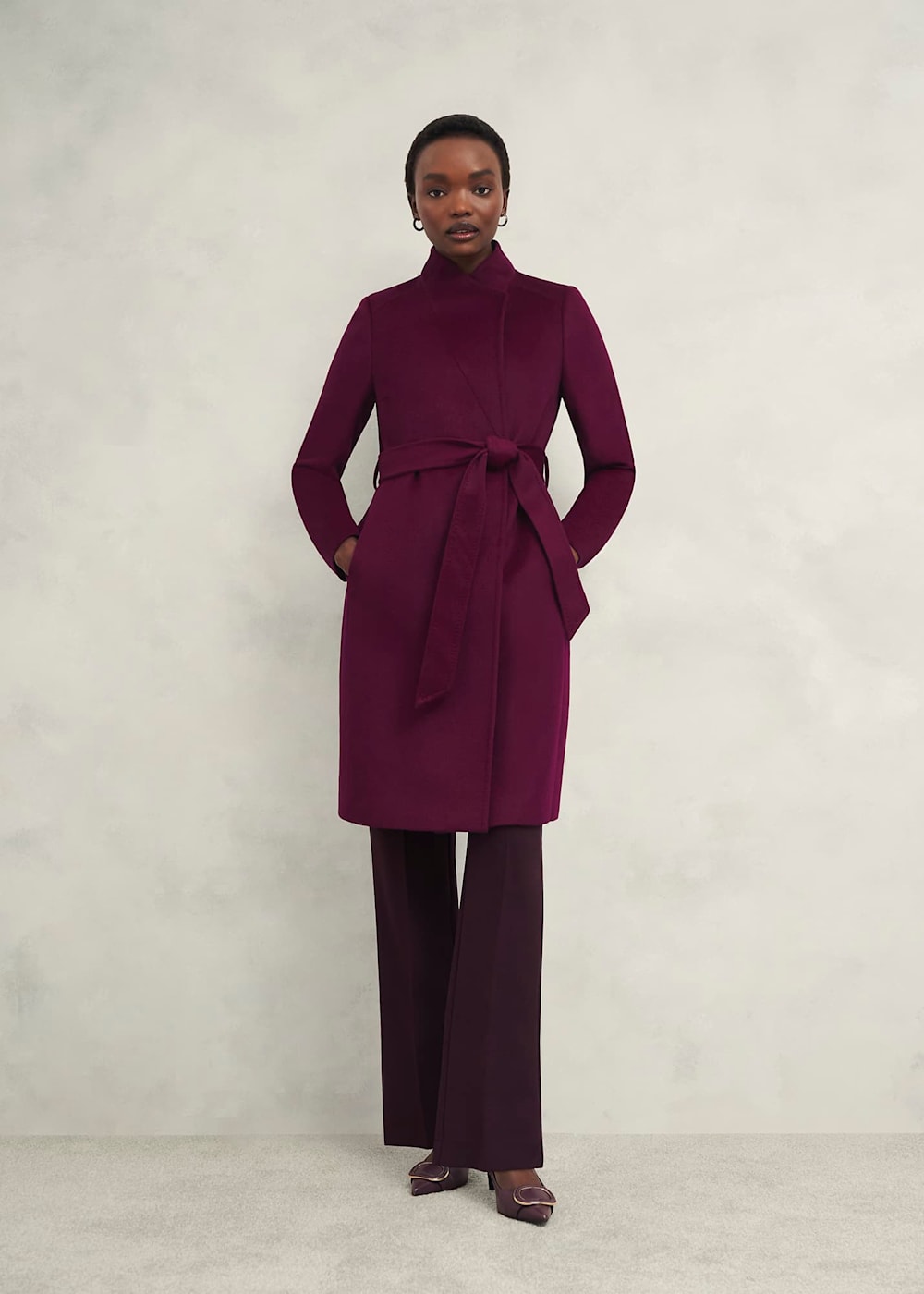 Plum wool coat best sale