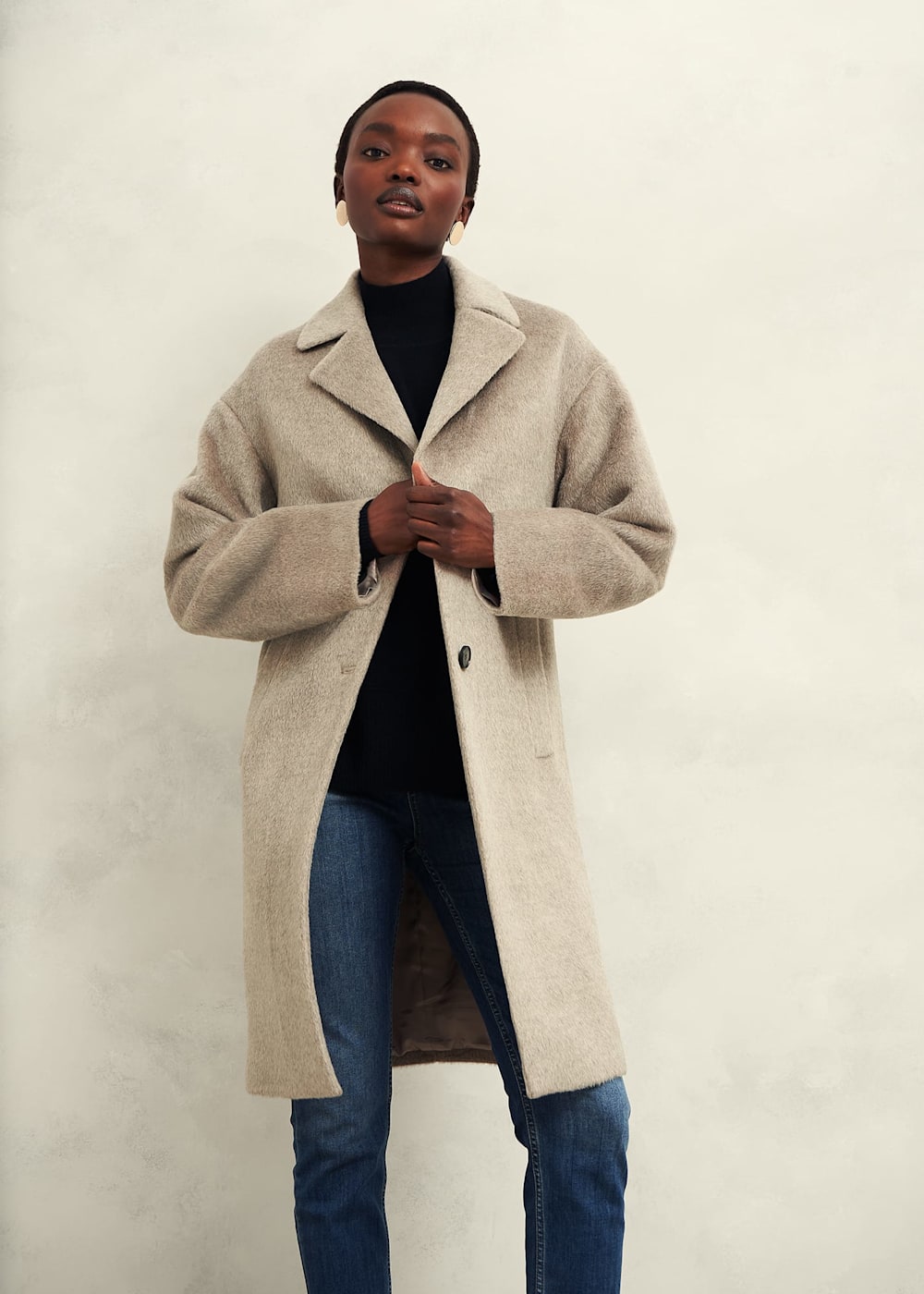 Neutral wool coat shop