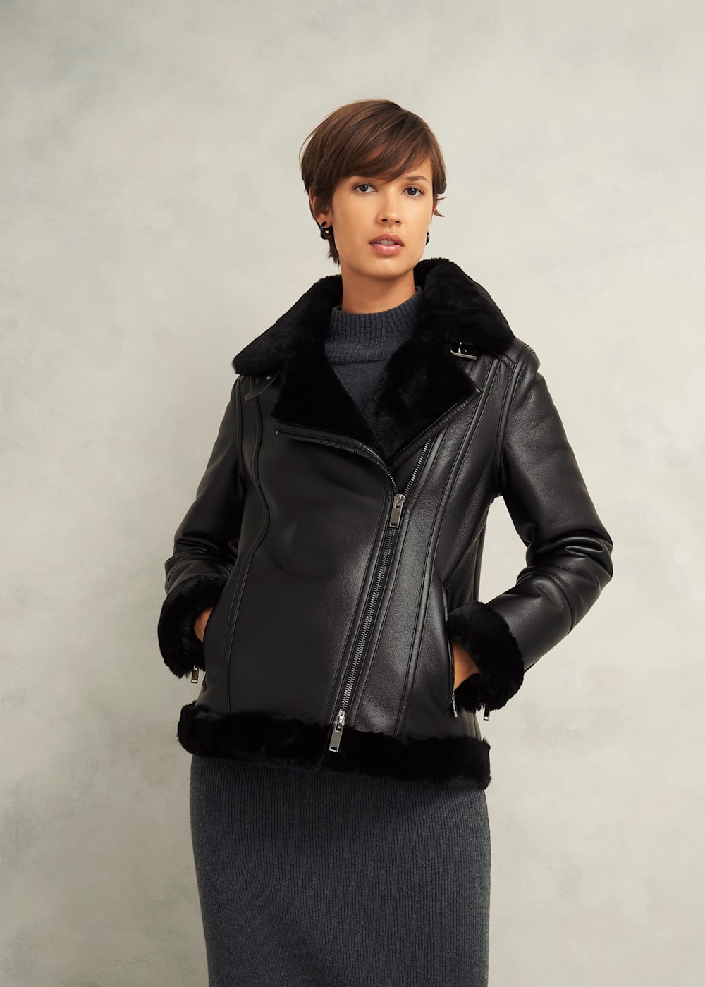 N143 Vintage Bomber Style Black Goatskin Leather Flight