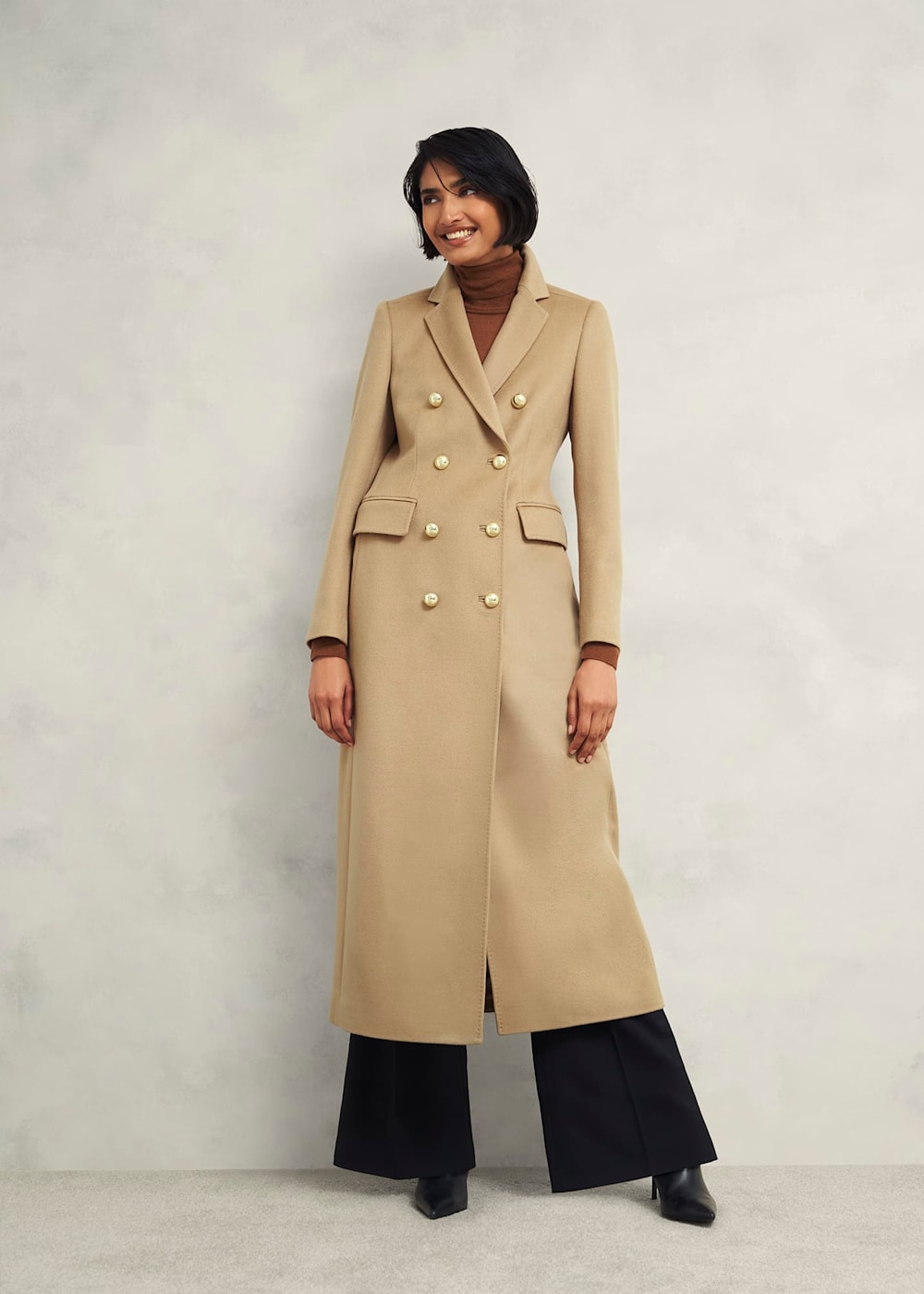 Navy Blue Double Breasted Wool Coat 3979 Navy Blue Double Breasted Wool Coat 3979