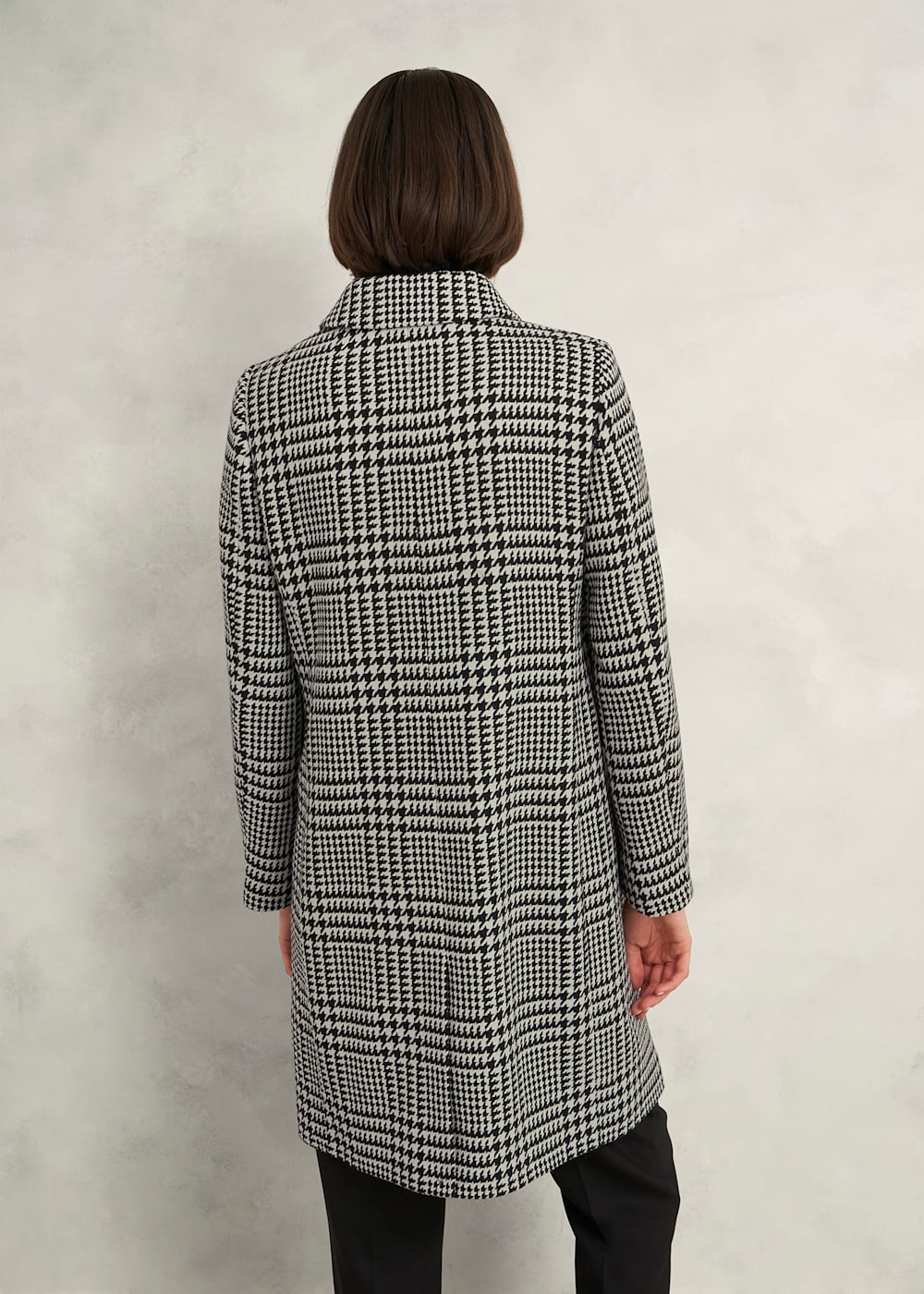 Womens check wool coat cheap