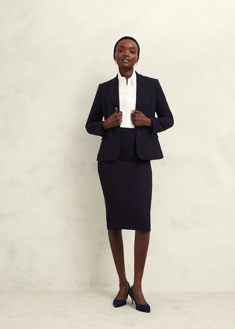 Petite navy jacket ladies top