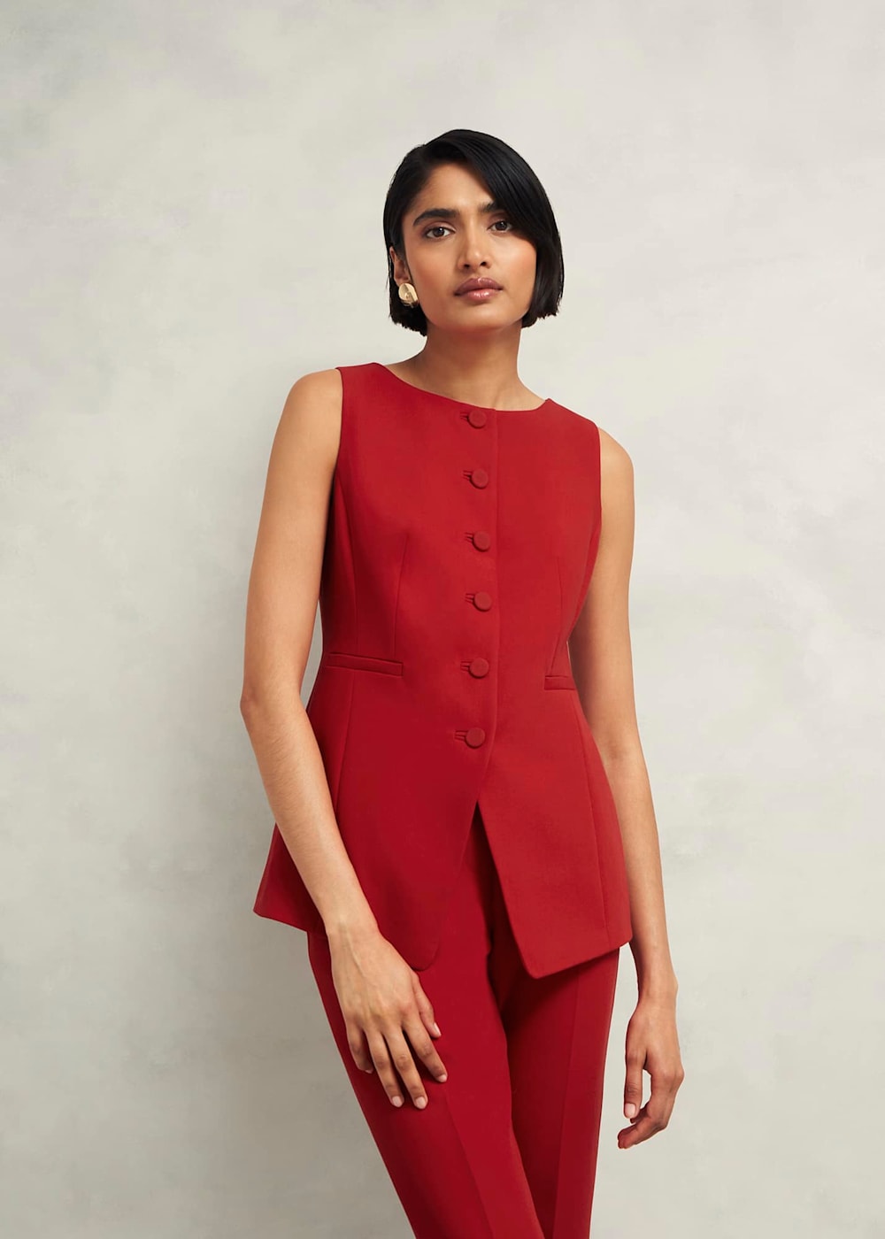 Red waistcoat cheap top