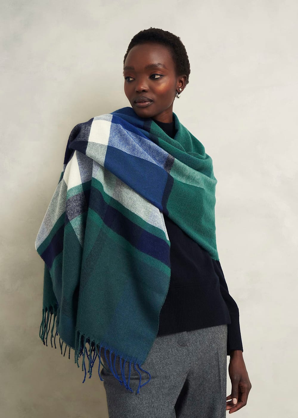 Navy and green scarf sale