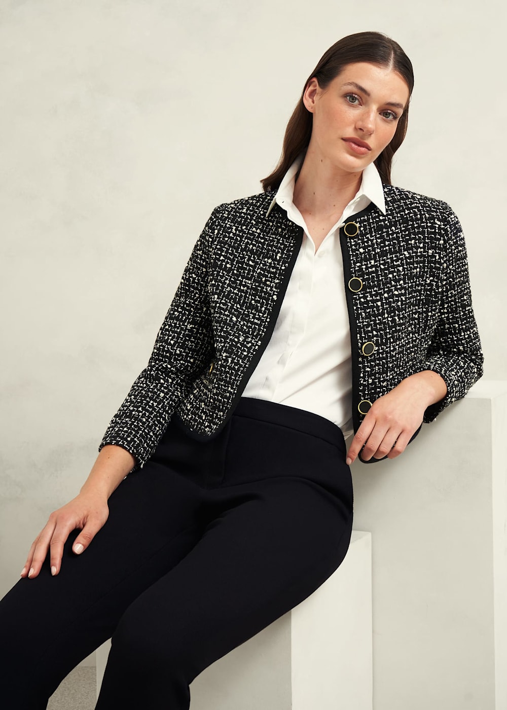 Hobbs tweed jacket top
