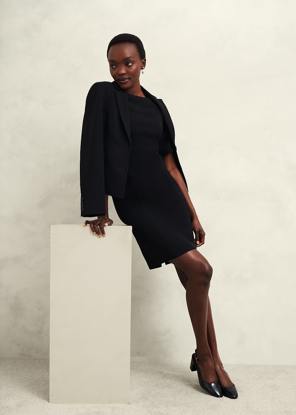 Hobbs black dress sales
