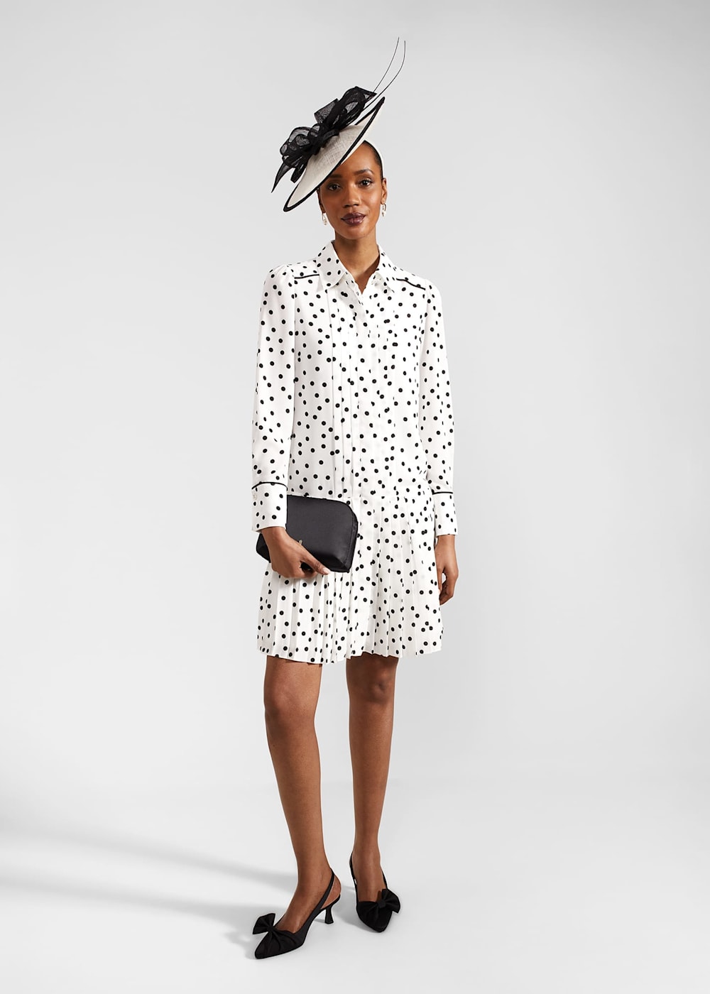 Francesca Spot Pleated Dress Hobbs UK