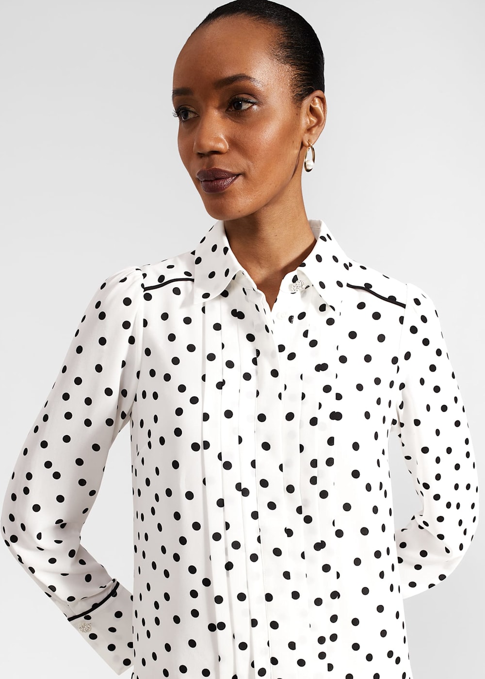 Francesca Spot Pleated Dress Hobbs UK