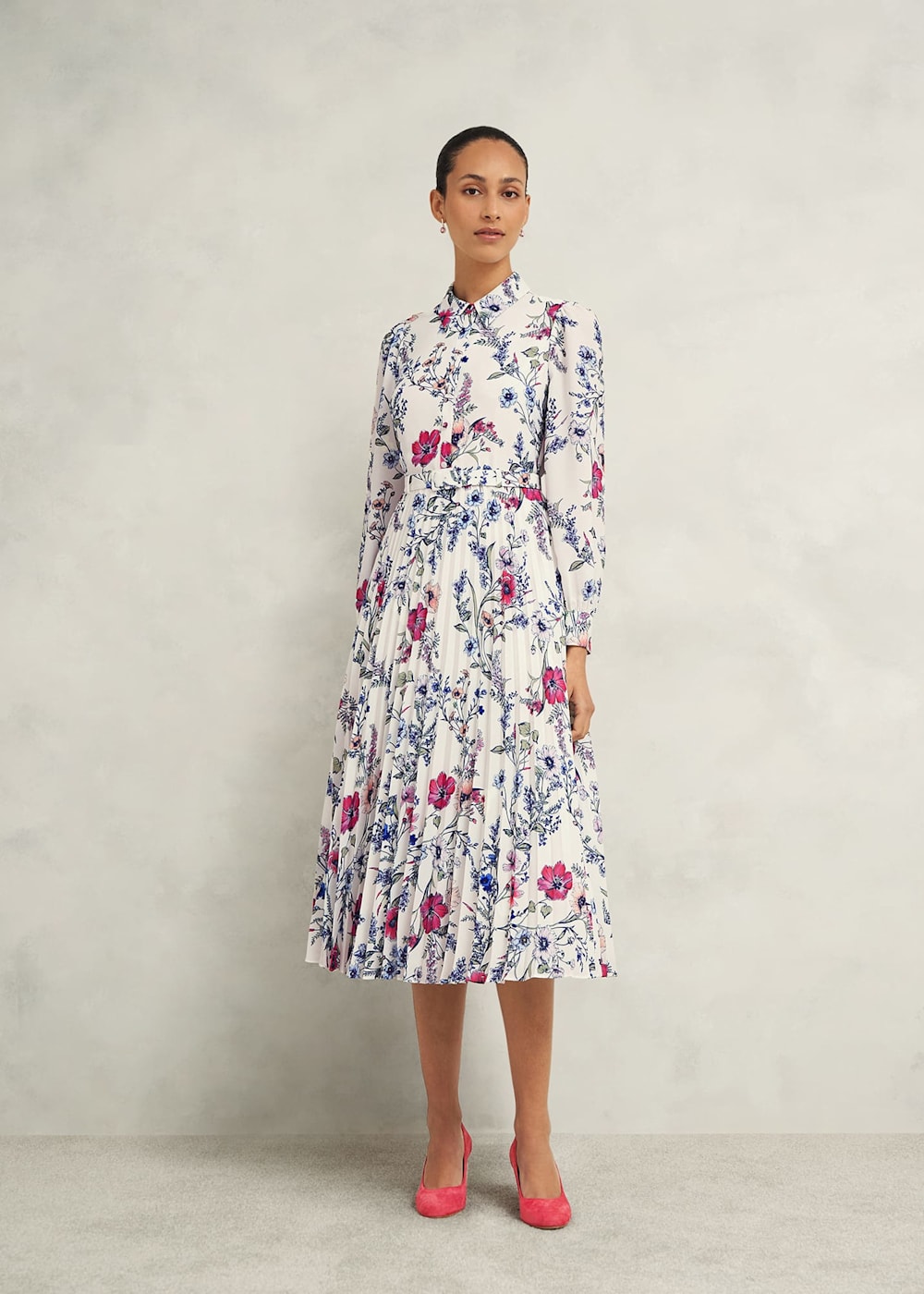 Ashleen Pleated Shirt Dress Hobbs UK