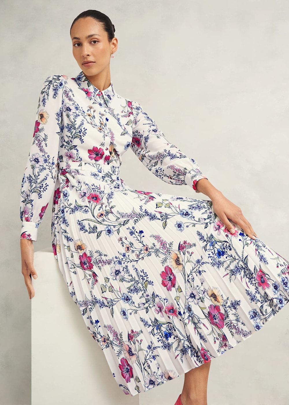Ashleen Pleated Shirt Dress | Hobbs US |