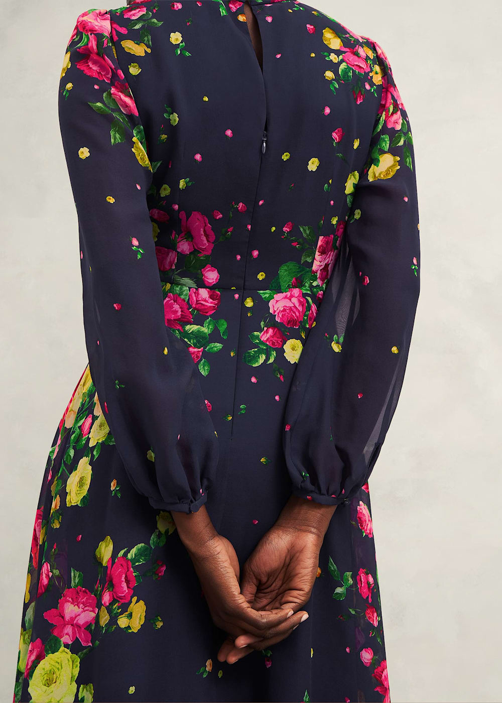Eva Floral Silk Dress Hobbs UK
