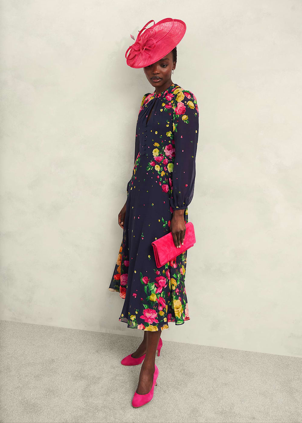 Floral silk gown online