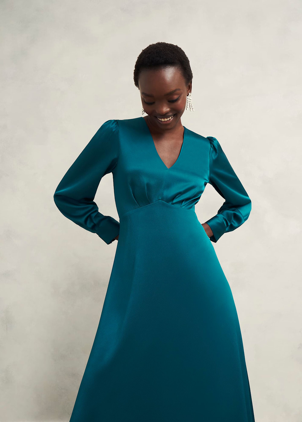Anais Satin Midi Dress | Hobbs US |