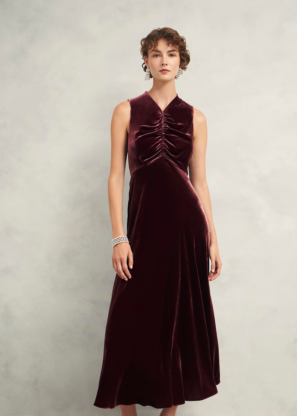 Isleworth Velvet Dress With Silk Hobbs US