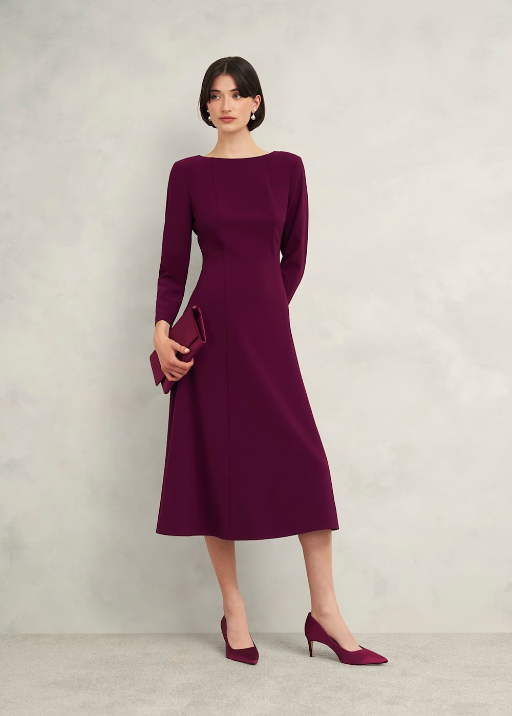 Plum knee length dress outlet