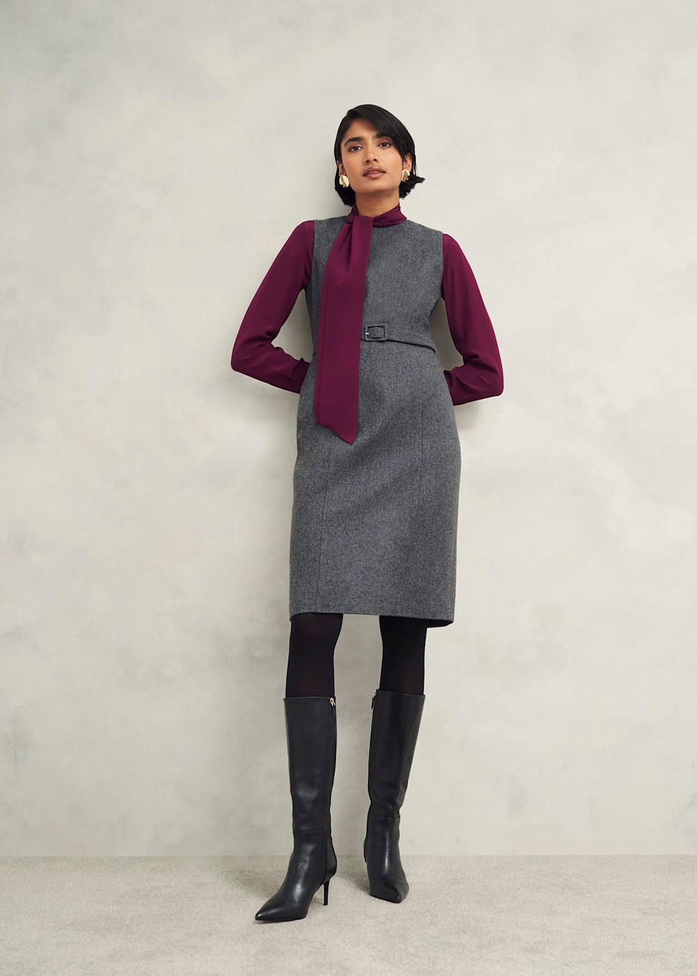 Elsie Wool Blend Dress Hobbs UK